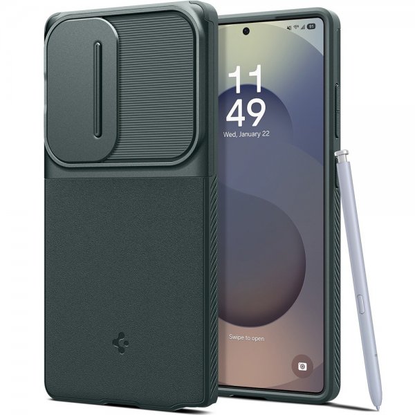 Spigen Samsung Galaxy S25 Ultra Cover Optik Armor Abyss Green