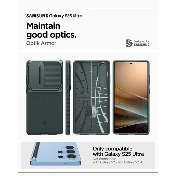Spigen Samsung Galaxy S25 Ultra Cover Optik Armor Abyss Green