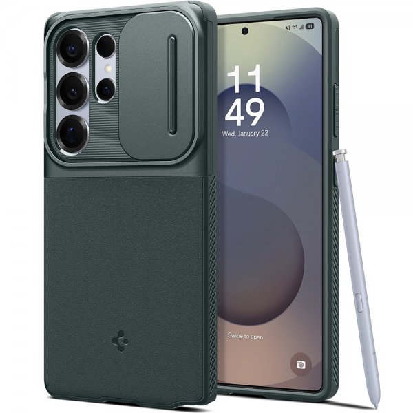 Spigen Samsung Galaxy S25 Ultra Cover Optik Armor Abyss Green