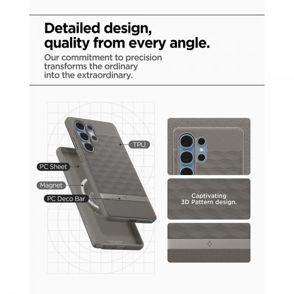 Spigen Samsung Galaxy S25 Ultra Cover Parallax MagFit Ash Gray