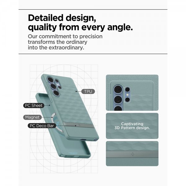Spigen Samsung Galaxy S25 Ultra Cover Parallax MagFit Sage Green