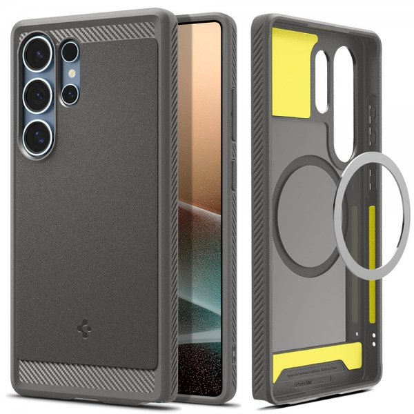 Spigen Samsung Galaxy S25 Ultra Cover Rugged Armor MagFit Marble Gray