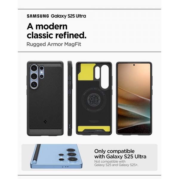 Spigen Samsung Galaxy S25 Ultra Cover Rugged Armor MagFit Mat Sort