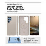Spigen Samsung Galaxy S25 Ultra Cover Silicone Fit MagFit Natural Titanium