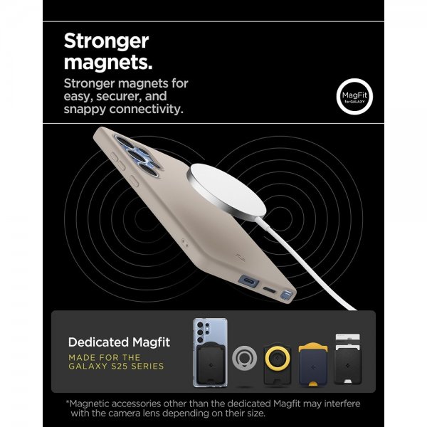 Spigen Samsung Galaxy S25 Ultra Cover Silicone Fit MagFit Natural Titanium