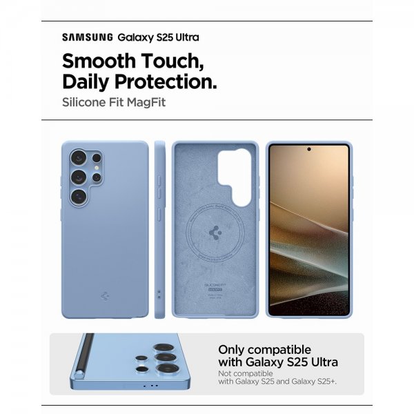Spigen Samsung Galaxy S25 Ultra Cover Silicone Fit MagFit Sapphire Blue
