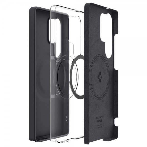 Spigen Samsung Galaxy S25 Ultra Cover Silicone Fit MagFit Sort