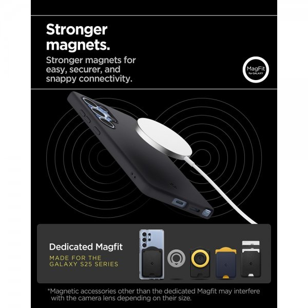 Spigen Samsung Galaxy S25 Ultra Cover Silicone Fit MagFit Sort