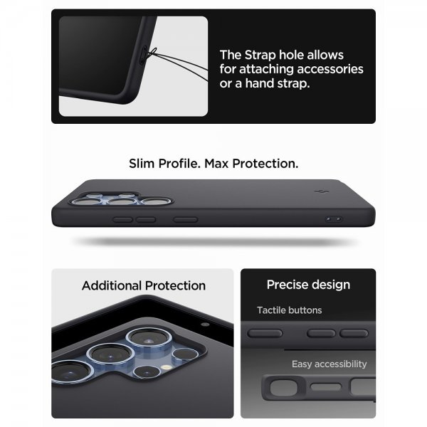 Spigen Samsung Galaxy S25 Ultra Cover Silicone Fit MagFit Sort