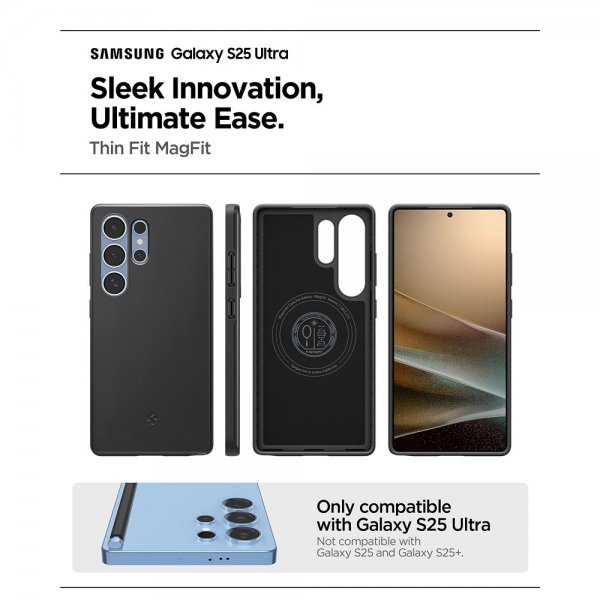 Spigen Samsung Galaxy S25 Ultra Cover Thin Fit MagFit Sort