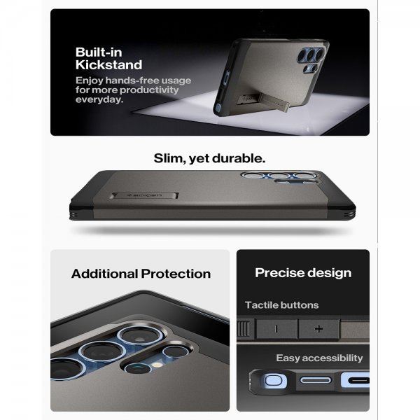 Spigen Samsung Galaxy S25 Ultra Cover Tough Armor MagFit Gunmetal