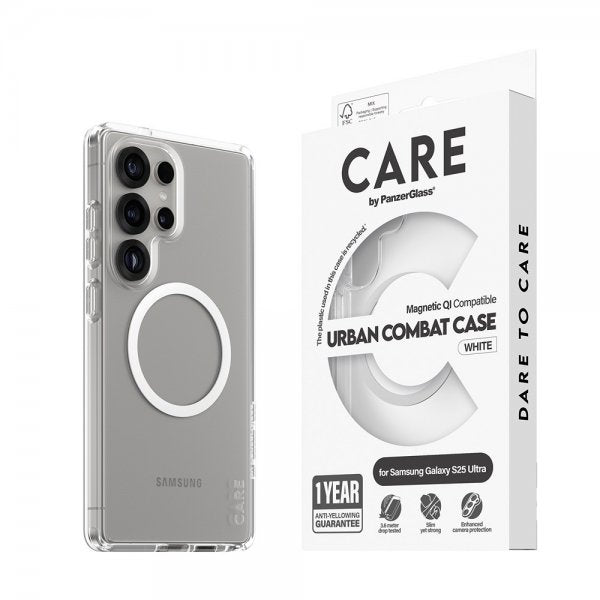 CARE by PanzerGlass Samsung Galaxy S25 Ultra Cover Urban Combat MagSafe Hvid