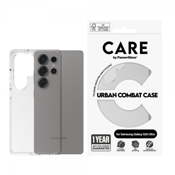 CARE by PanzerGlass Samsung Galaxy S25 Ultra Cover Urban Combat Transparent