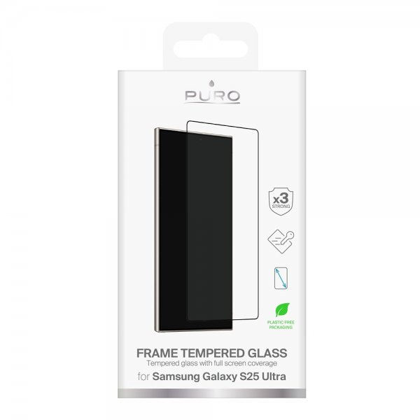 Puro Samsung Galaxy S25 Ultra Skærmbeskyttelse Ramme Hærdet Glas
