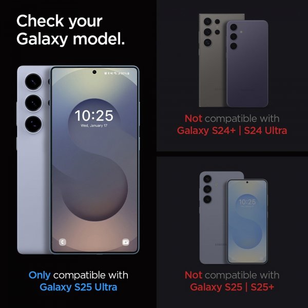 Spigen Samsung Galaxy S25 Ultra Skærmbeskyttelse GLAS.tR EZ Fit Privacy 2-pak