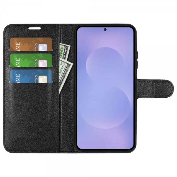 Samsung Galaxy S26 Etui Litchi Sort