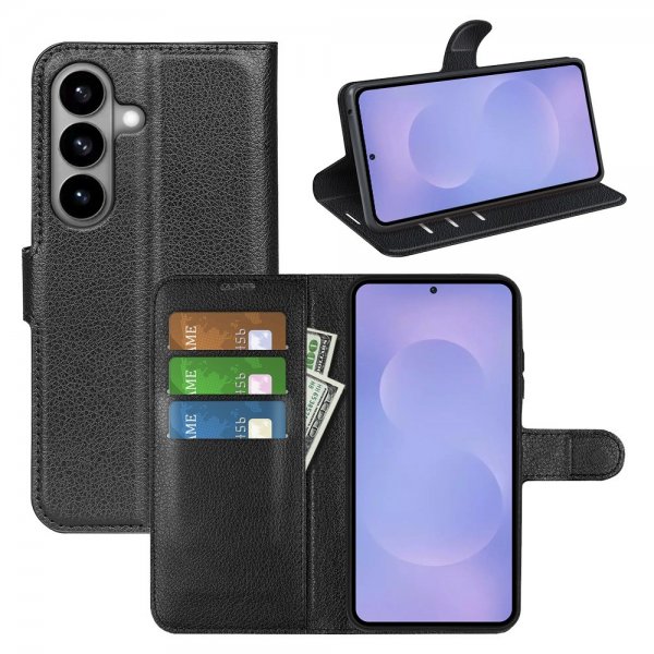 Samsung Galaxy S26 Etui Litchi Sort