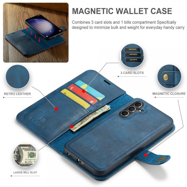 Dg.Ming Samsung Galaxy S26 Etui med Aftageligt Cover Blå