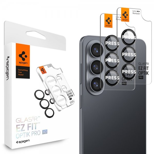Spigen Samsung Galaxy S26 Plus Kamerabeskyttelse GLAS.tR EZ Fit Optik Pro 2-pak Sort