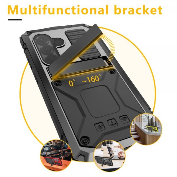 R-JUST Samsung Galaxy S26 Plus Cover Metal Stødsikkert Sort