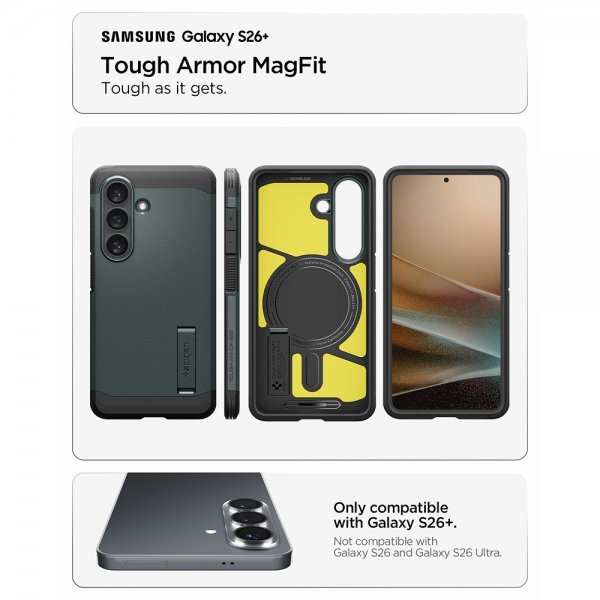 Spigen Samsung Galaxy S26 Plus Cover Tough Armor MagFit Abyss Green