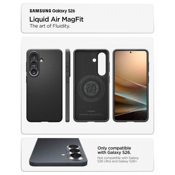 Spigen Samsung Galaxy S26 Cover Liquid Air MagFit Matte Black