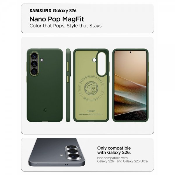 Spigen Samsung Galaxy S26 Cover Nano Pop MagFit Avo Green