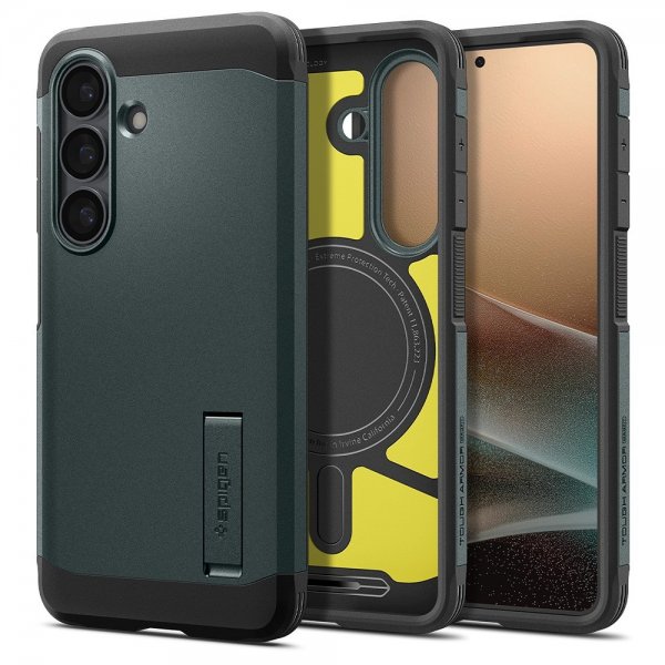 Spigen Samsung Galaxy S26 Cover Tough Armor MagFit Abyss Green