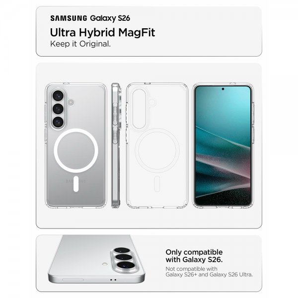 Spigen Samsung Galaxy S26 Cover Ultra Hybrid MagFit Clear White