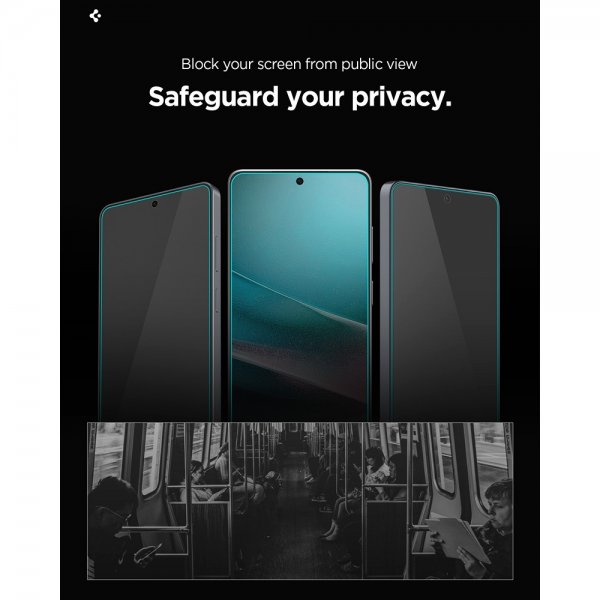 Spigen Samsung Galaxy S26 Skærmbeskyttelse GLAS.tR EZ Fit Pro Privacy 2-pak