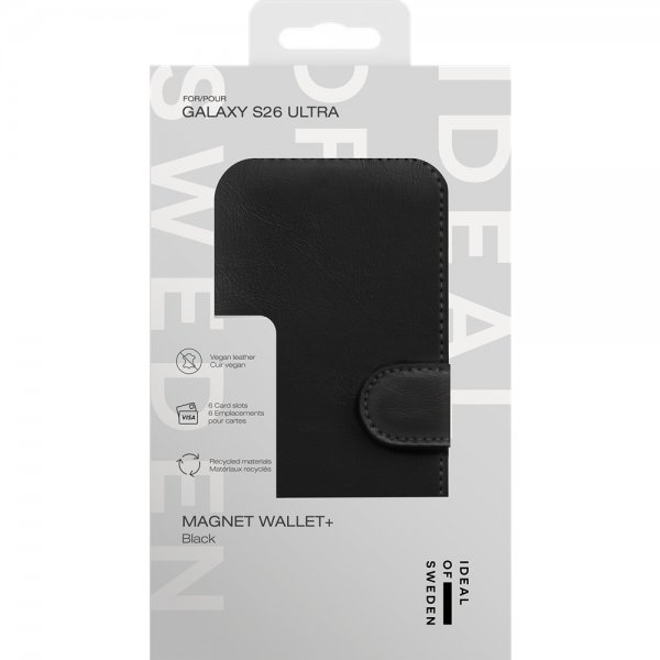 Ideal of Sweden Samsung Galaxy S26 Ultra Etui Magnet Wallet+ Sort