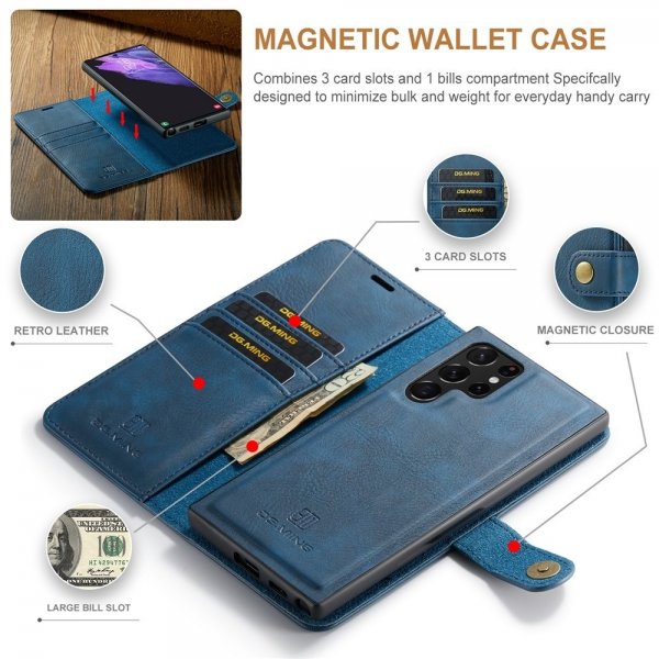 Dg.Ming Samsung Galaxy S26 Ultra Etui med Aftageligt Cover Blå