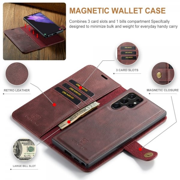 Dg.Ming Samsung Galaxy S26 Ultra Etui med Aftageligt Cover Rød