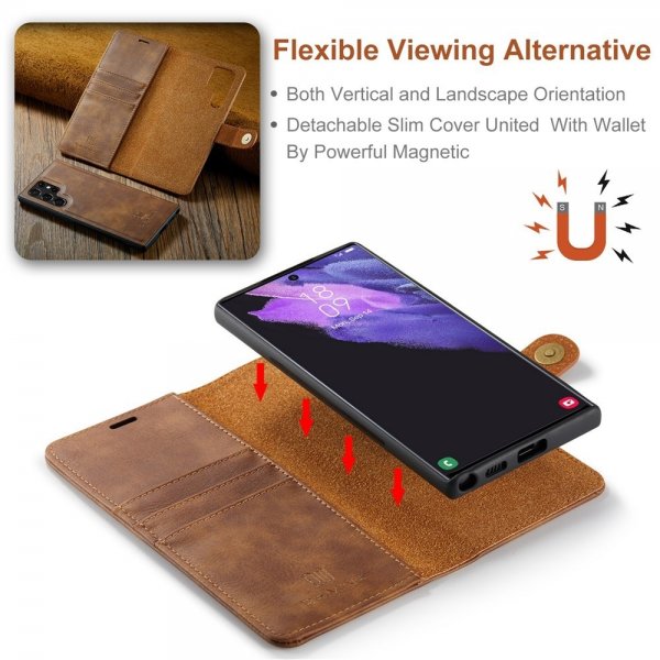 Dg.Ming Samsung Galaxy S26 Ultra Etui med Aftageligt Cover Brun