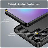 Samsung Galaxy S26 Ultra Cover Børstet Kulfibertekstur Sort