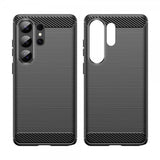Samsung Galaxy S26 Ultra Cover Børstet Kulfibertekstur Sort