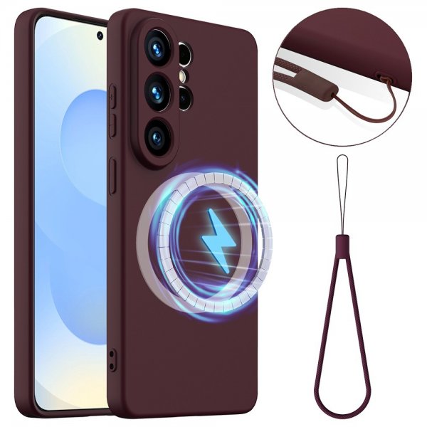 Samsung Galaxy S26 Ultra Cover med Rem Silikone MagSafe Rød