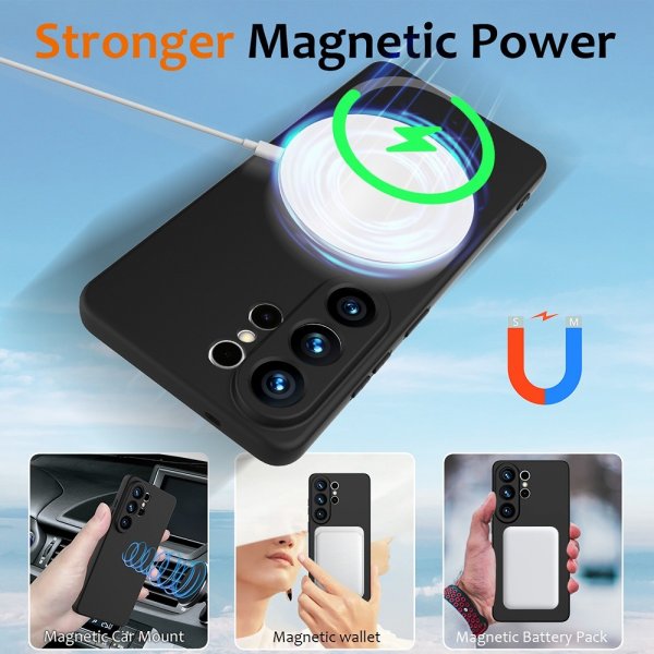 Samsung Galaxy S26 Ultra Cover med Rem Silikone MagSafe Sort