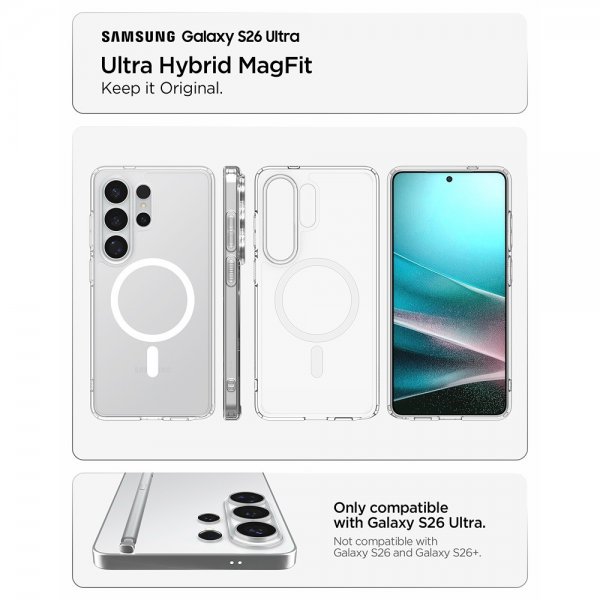 Spigen Samsung Galaxy S26 Ultra Cover Ultra Hybrid MagFit Clear White