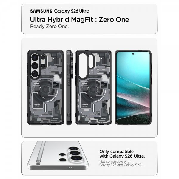 Spigen Samsung Galaxy S26 Ultra Cover Ultra Hybrid MagFit Zero One Sort