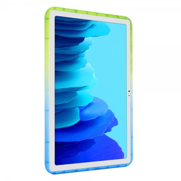 Samsung Galaxy Tab A7 Etui Glitter Gradient Grøn Blå
