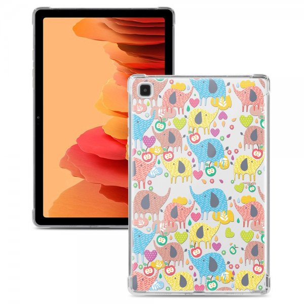 Samsung Galaxy Tab A7 Cover Motiv Farverige Elefanter