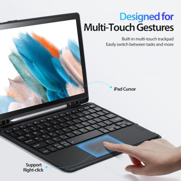 Dux Ducis Samsung Galaxy Tab A8 Etui Aftageligt Tastatur Sort