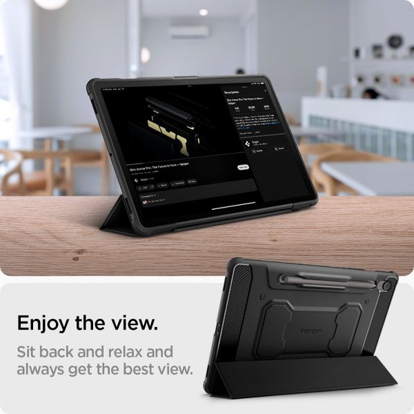 Spigen Samsung Galaxy Tab S10 FE Cover Rugged Armor Pro Mat Sort