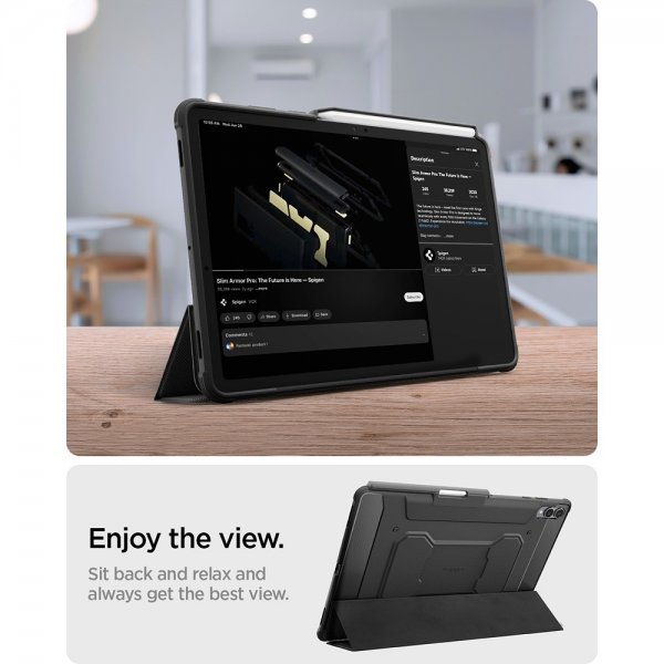 Spigen Samsung Galaxy Tab S11 Cover Rugged Armor Pro Mat Sort