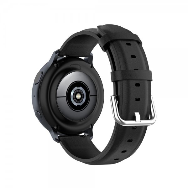 Samsung Galaxy Watch 20mm Rem Ægte Læder Sort