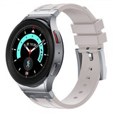 Samsung Galaxy Watch 20mm Silikonerem Sølvspænde Beige