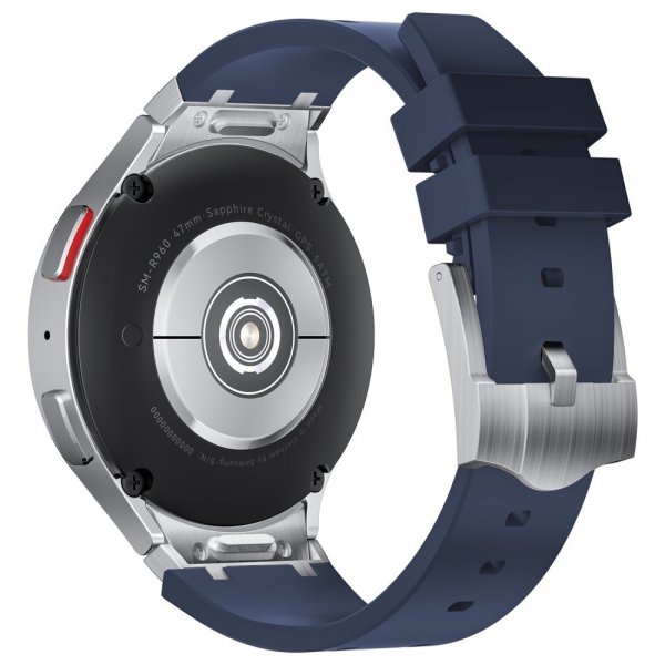 Samsung Galaxy Watch 20mm Silikone Rem Sølv Spænde Blå