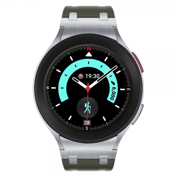 Samsung Galaxy Watch 20mm Silikonerem Sølv Spænde Grøn