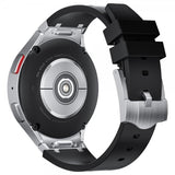 Samsung Galaxy Watch 20mm Silikonerem Sølv Spænde Sort